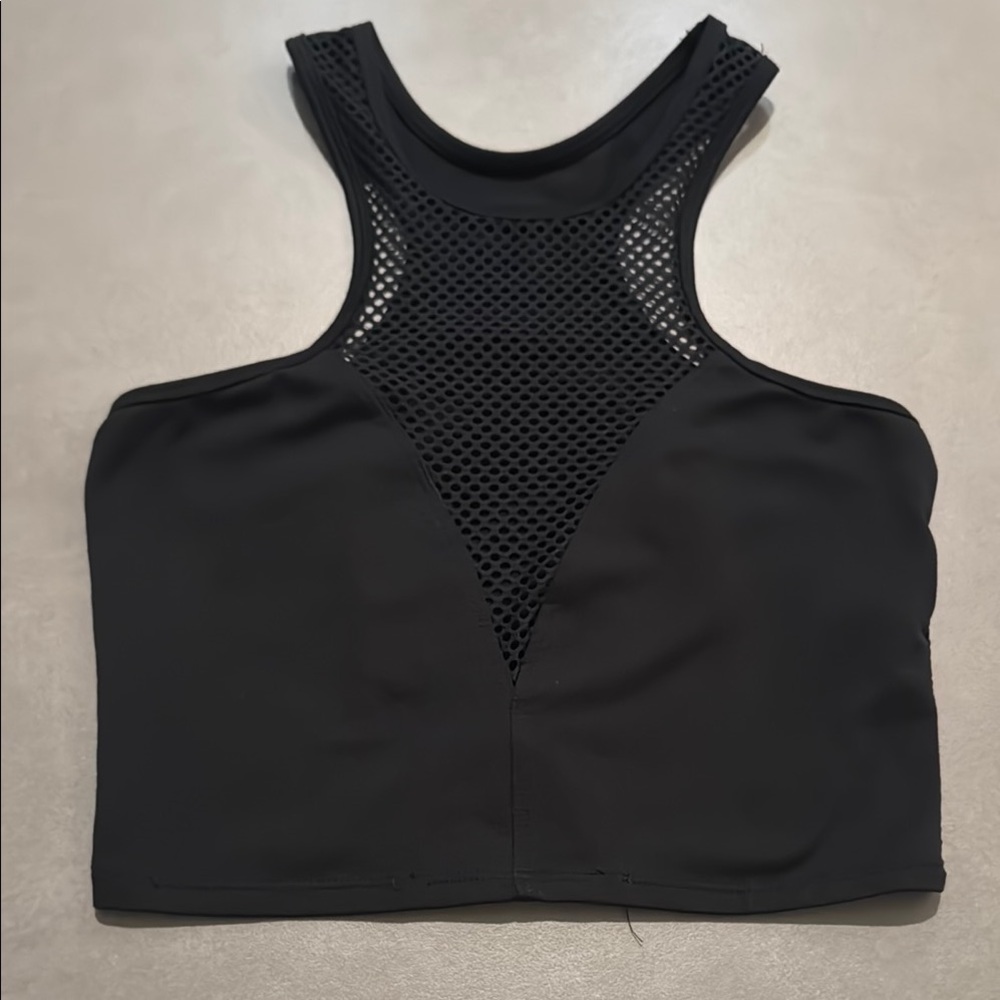 Black Mesh Crop Top by Bombshell Sportswear hardly worn - Medium